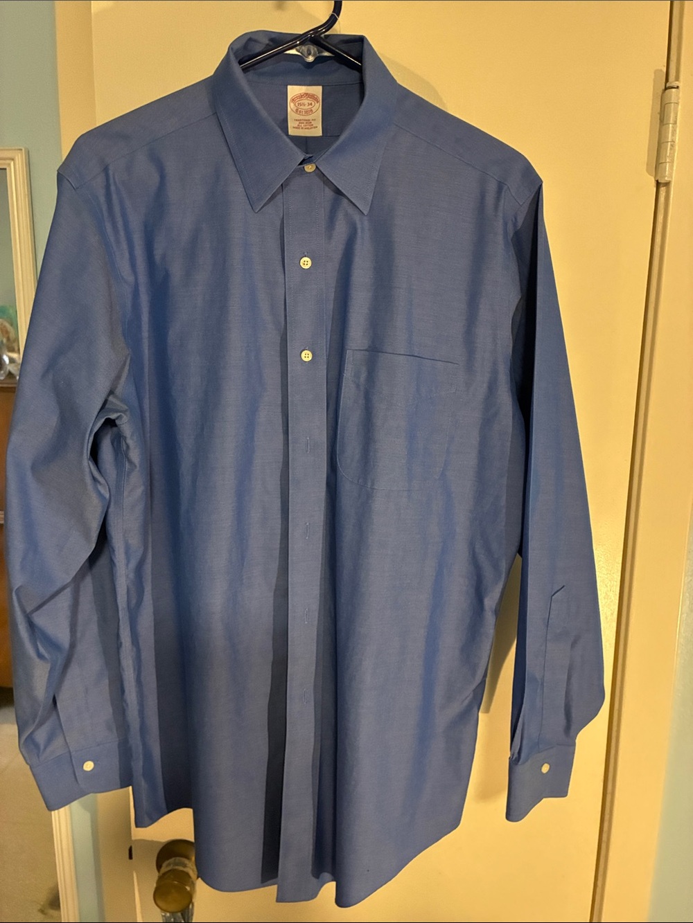 Brooks Brothers Solid Blue Long-Sleeve Dress Shirt